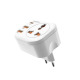 Универсален преходник - зарядно Earldom ES-SC16, 2xUSB, 1xType-C, EU/US/UK/AU към EU, 220V, Бял - 40525