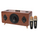 Тонколона Kisonli G105, Караоке, Bluetooth, USB, SD, AUX, Кафяв - 22304
