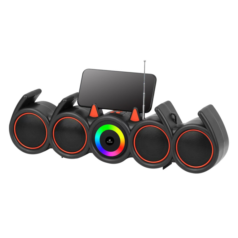 Тонколона Kisonli LED-918, Bluetooth, USB, SD, RGB, AUX, FM, Черен - 22317