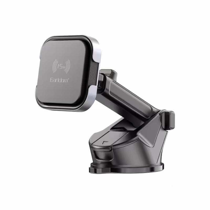 Универсална стойка за телефон, Earldom ET-WC63, Магнитна, Безжично зареждане, Черен - 17906