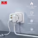 Универсален преходник - зарядно Earldom ES-SC18, 2xUSB, 1xType-C, Шуко, Бял - 40524