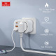Универсален преходник - зарядно Earldom ES-SC18, 2xUSB, 1xType-C, Шуко, Бял - 40524