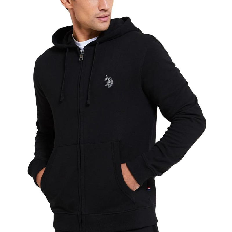 US POLO Full Zip Hooded Tracksuit Black