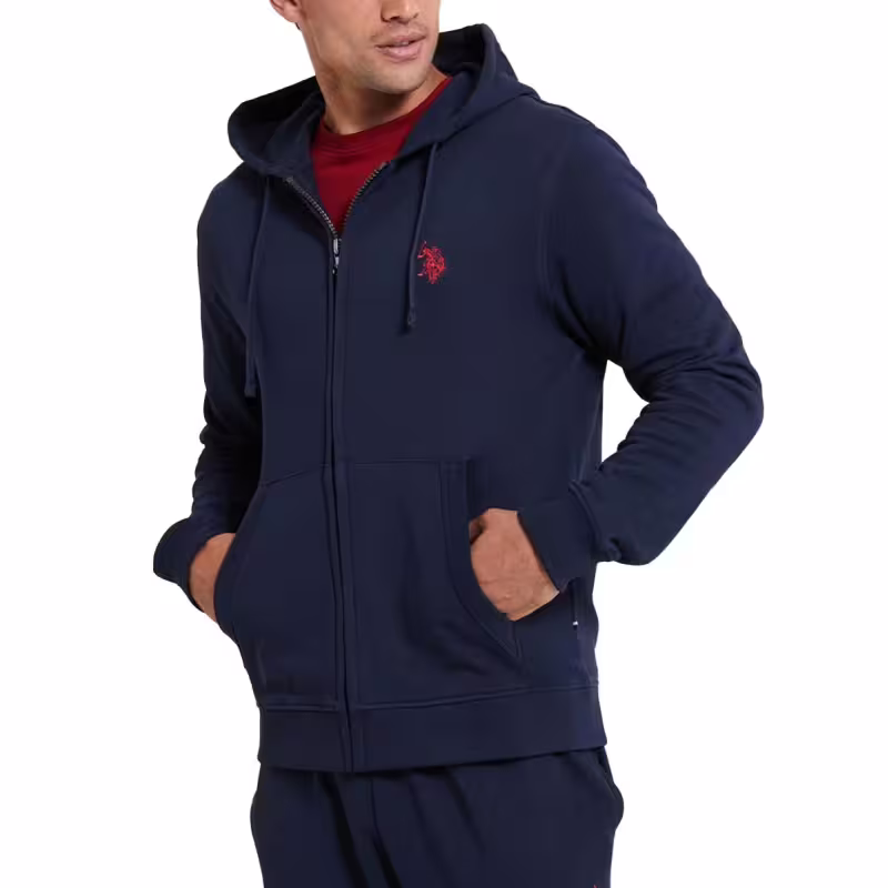 US POLO Full Zip Hooded Tracksuit Navy