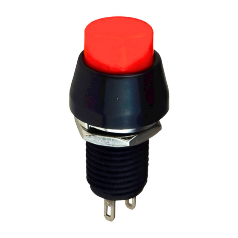 Бутон PBS-11B, незадържащ, червен, НО, 220VAC, 2A, Ф12mm, SPST
