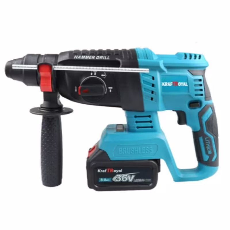 Перфоратор Kraft Royal, къртач, акумулаторен, ударен, зелен, 36VDC, 8Ah, к-т