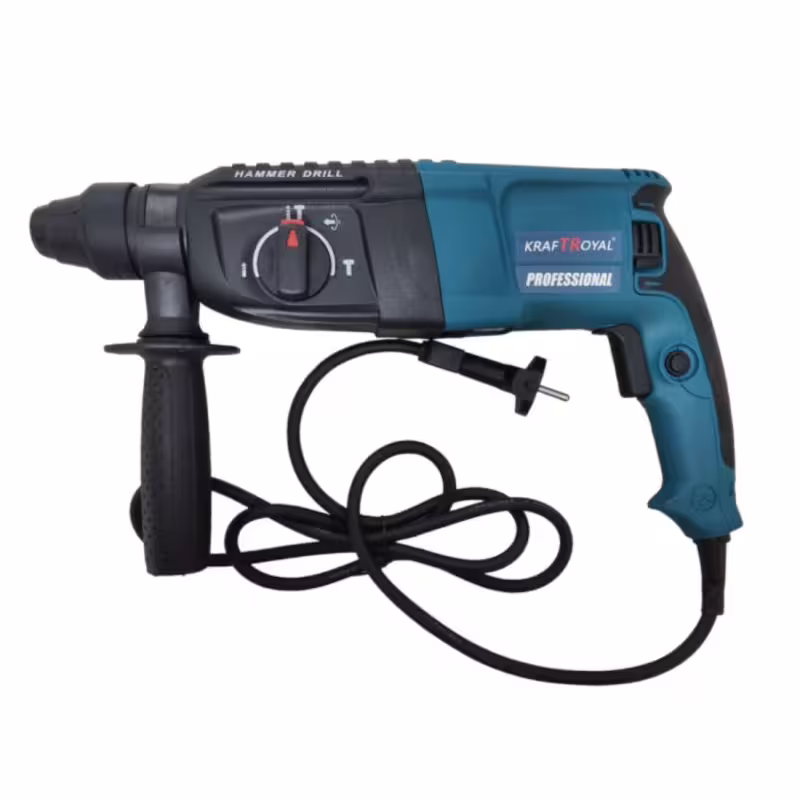 Перфоратор Kraft Royal, къртач, 2 глави, ударен, зелен, 3J, 220VAC, 1600W, к-т