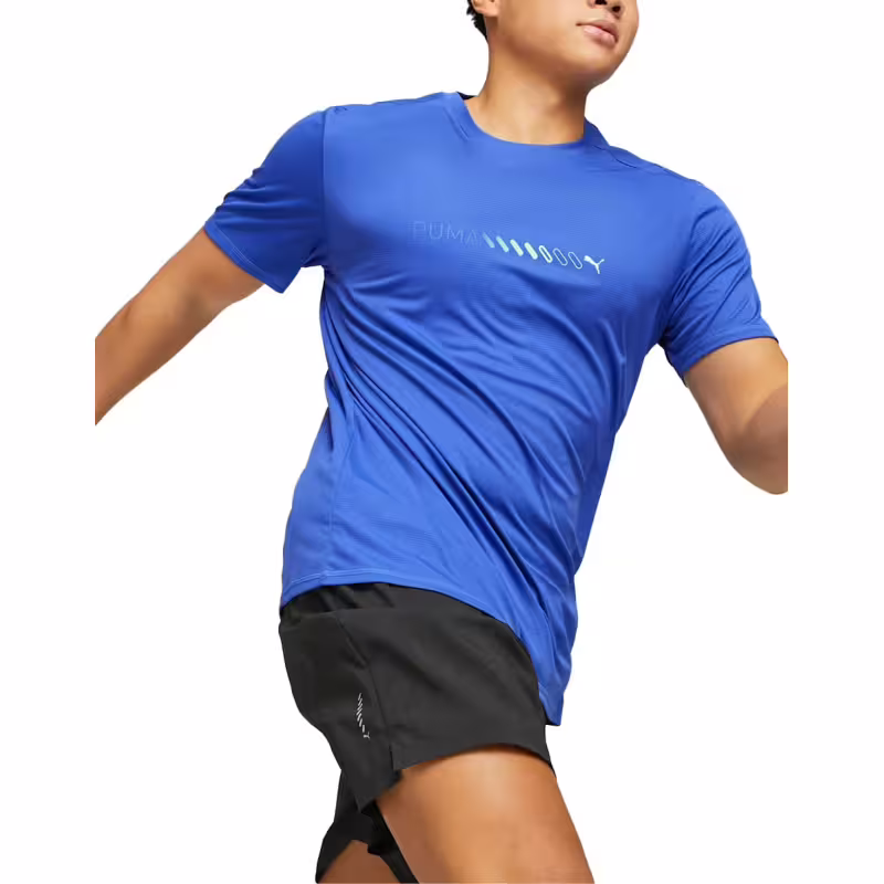 PUMA Run Favourite Logo Tee Blue