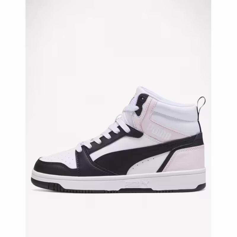 PUMA Rebound V6 Mid Shoes White/Black/Pink