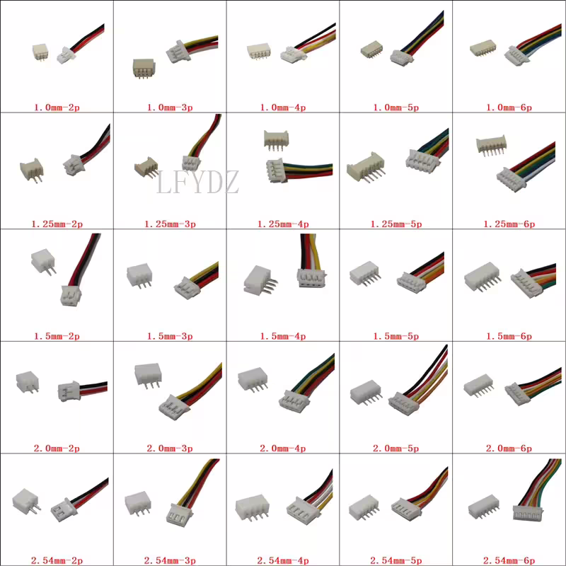 Кабел JST SH 1.00mm, 2 Pin, Female + Male Socket, 28AWG, 10CM