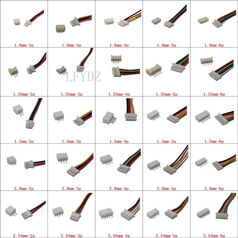 Кабел JST SH 1.00mm, 6 Pin, Female + Male Socket, 28AWG, 10CM