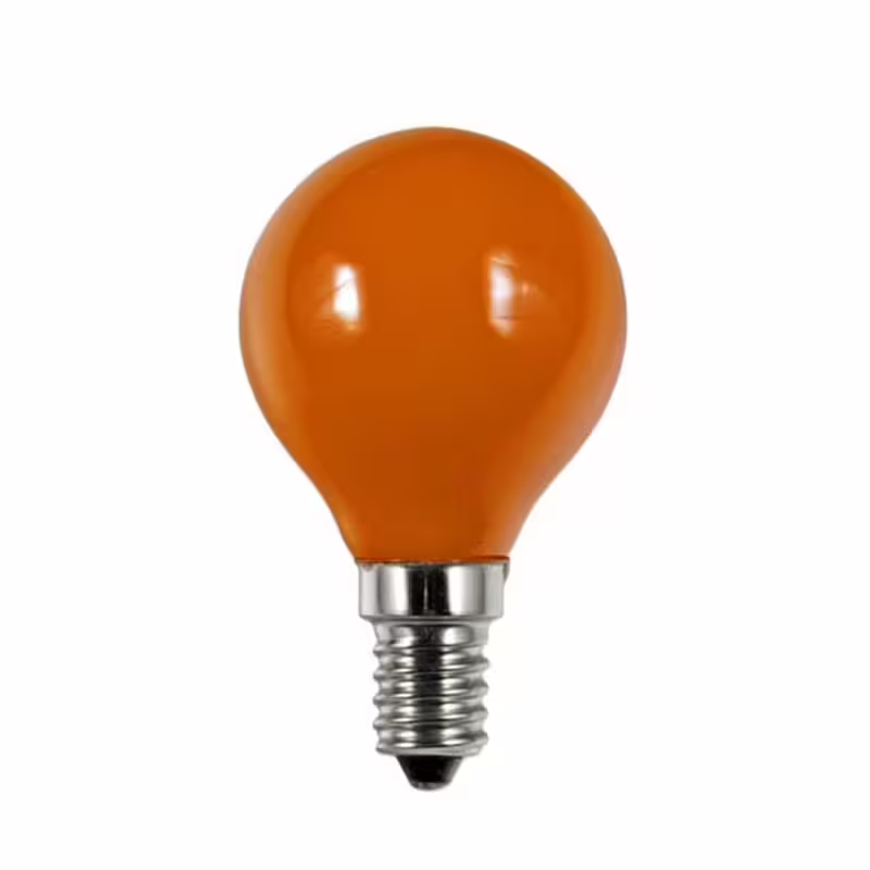 Лампа сфера, мини, оранжева, цокъл E14, 220VAC, 25W