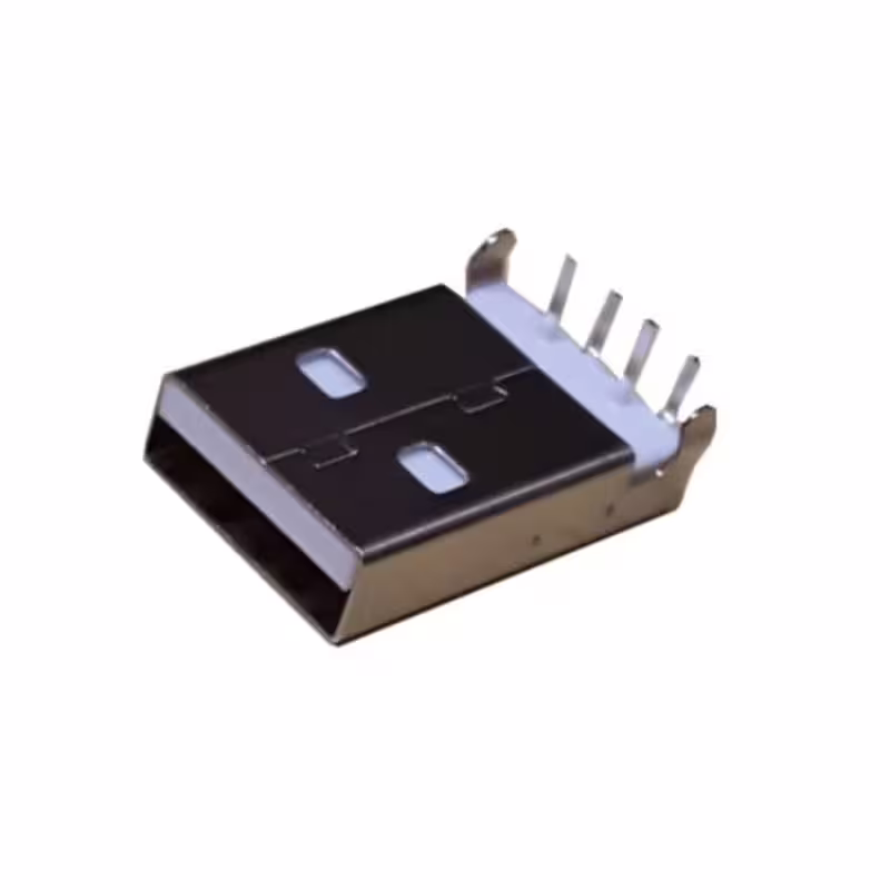 Букса за платков монтаж KLS1, ъглова, метална, SMT, USB-A(ж)