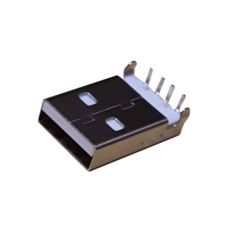 Букса за платков монтаж KLS1, ъглова, метална, SMT, USB-A(ж)
