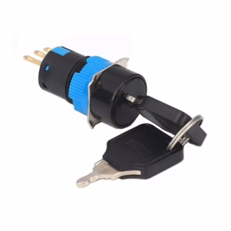 Ключ LA16, ротационен, 3pin, 2 положения, ключалка, 250VAC, 3A, Ф16mm, SPST