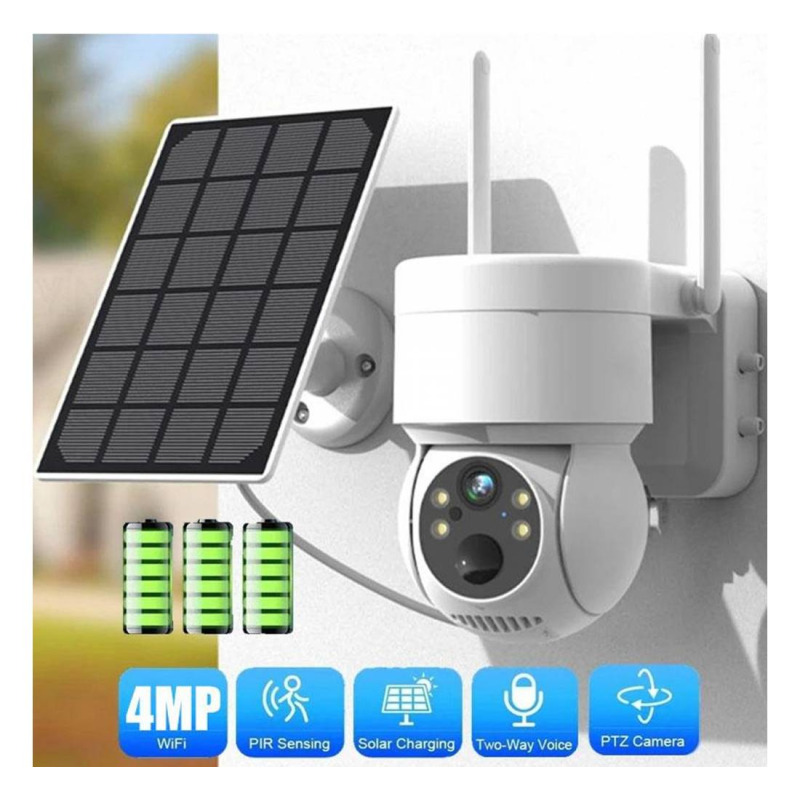 Соларна камера 2832, видео и аудио наблюдение, Wi-Fi, PTZ, 8MP, IP65, ICSEE