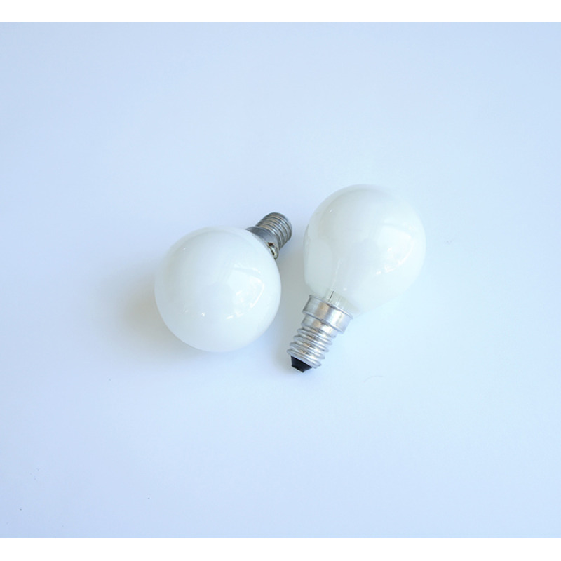 Лампа сфера, мини, бяла, цокъл E14, 220V, 25W