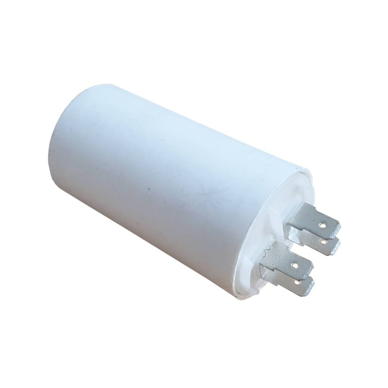 Работен кондензатор CBB60-1B, 450VAC,1uF, 4 кабелни обувки, Ф25x55mm