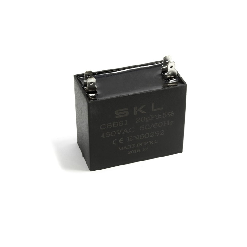 RUNNING CAPACITOR 20mF 58x35x49MM. FOR HOUSEHOLD APPLIANCES UNIVERSAL