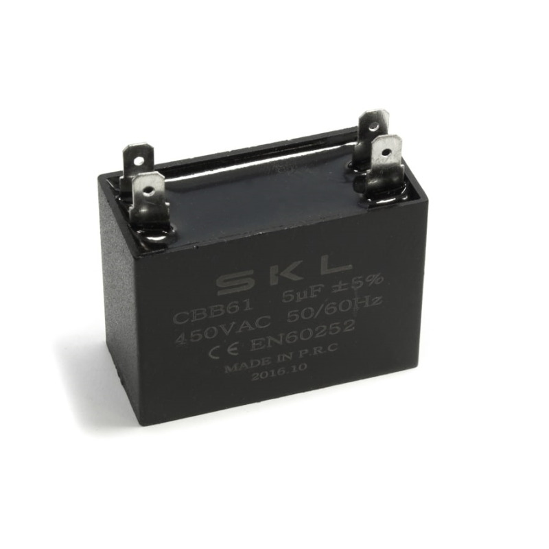 RUNNING CAPACITOR 5mF FOR HOUSEHOLD APPLIANCES UNIVERSAL