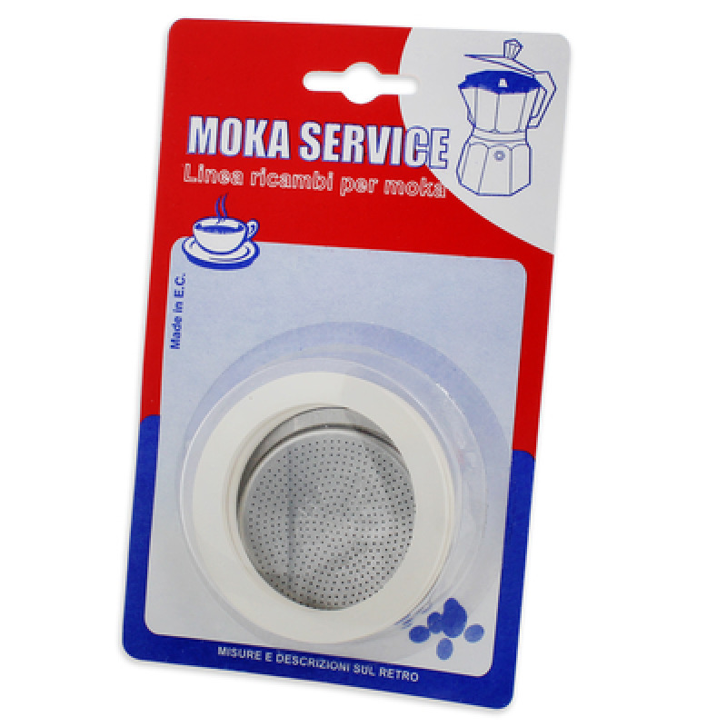 MOKA SEALS SET 3 PCS FOR 6 COFFEE MAKER + UNIVERSAL STRAINER
