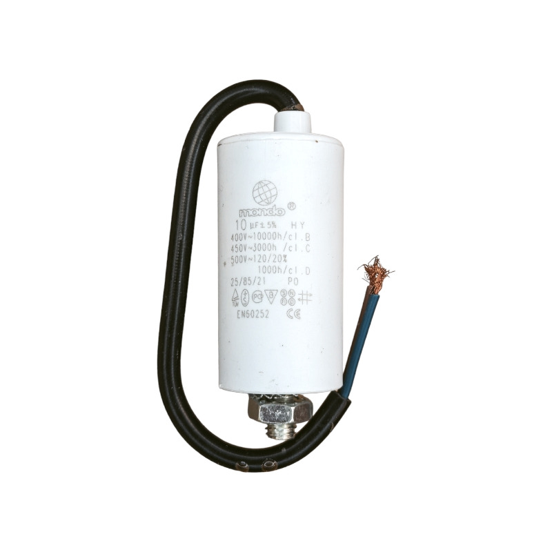 10 µF RUNNING CAPACITOR WITH CABLE 400V UNIVERSAL