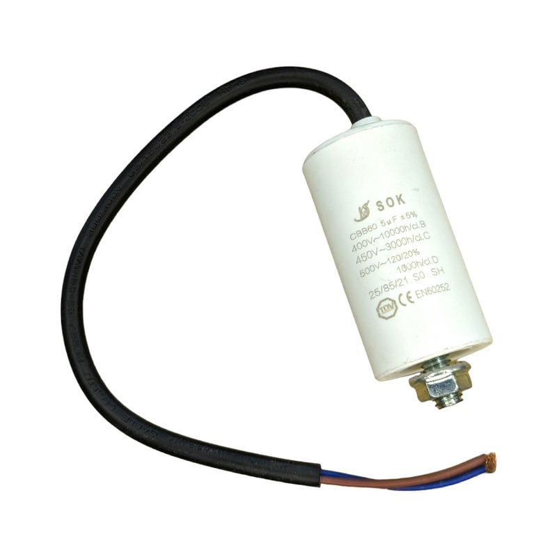 RUNNING CAPACITOR 5 µF WITH CABLE FOR AIR CONDITIONER UNIVERSAL