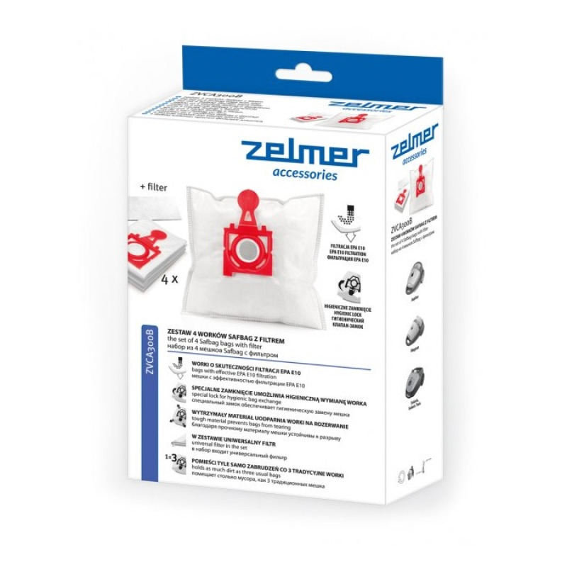 VACUUM CLEANER BAGS ZELMER 4+1 49.4200, ZVCA300B