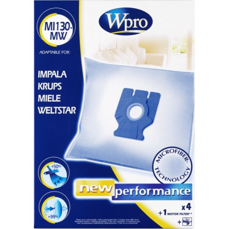 MIKROSZÁLAS ZSÁKOK 4 DB+1 SZŰRŐ WPRO MI130-MW PORSZÍVÓHOZ