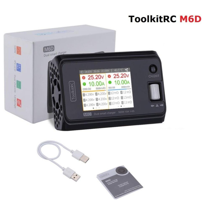 ToolkitRC M6D - Двуканално зарядно за Lipo батерии 1-6S