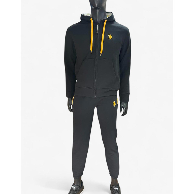 US POLO Full Zip Hooded Tracksuit Black