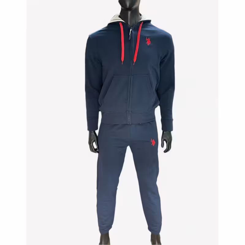 US POLO Full Zip Hooded Tracksuit Navy
