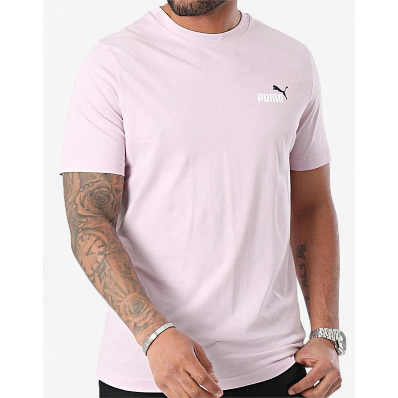 PUMA Essentials+ 2 Colour  Logo Tee Purple
