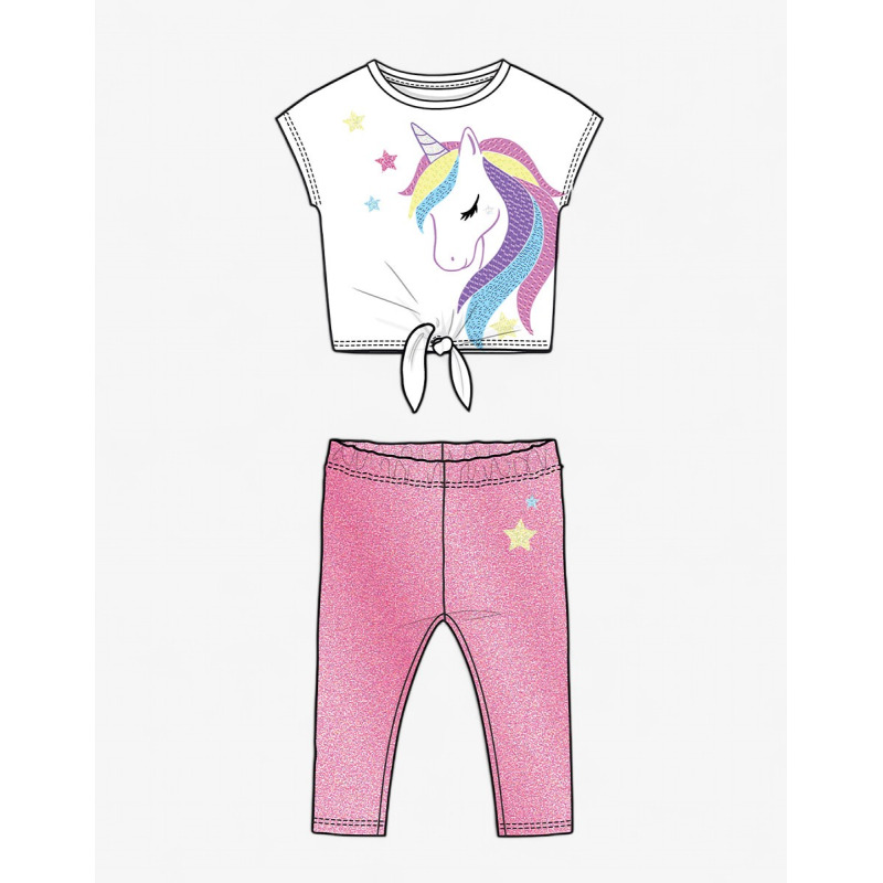 CHICCO Girls Leggings And Tee Set Dark Pink