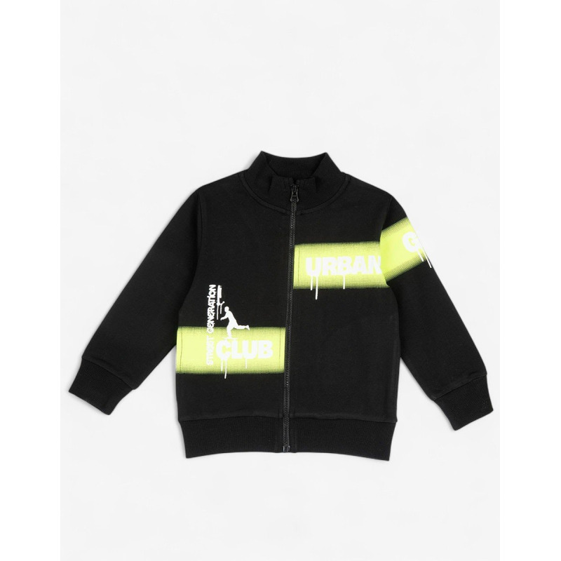 CHICCO Boys Full-Zip Track Top Black/Yellow