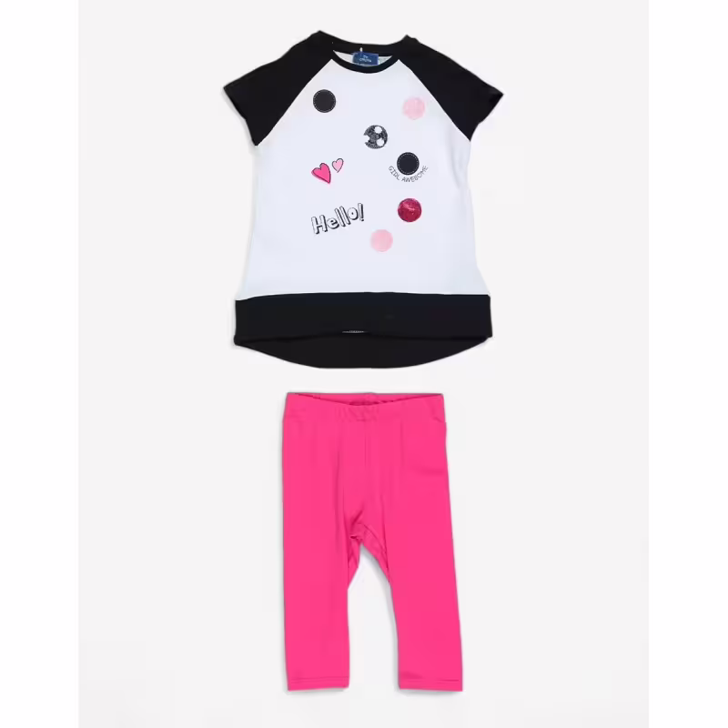 CHICCO Girls Leggings And Tee Set White/Pink
