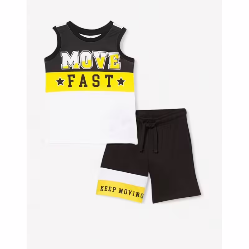 CHICCO Boys Shorts And Tank Top Set Black/White