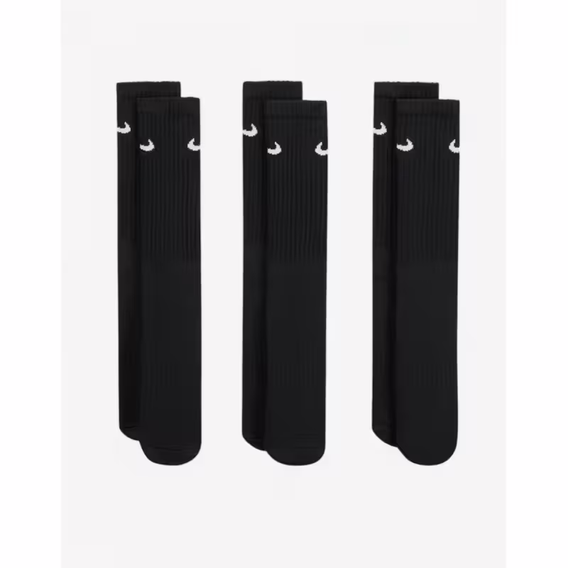NIKE 3-Pack Value Cushioned Crew Socks Black