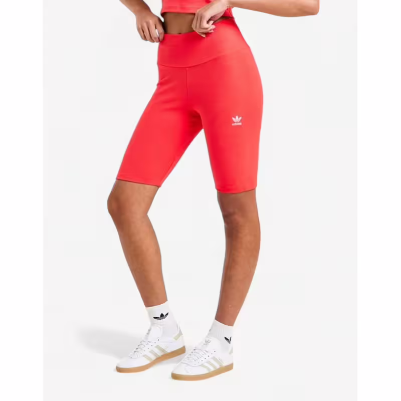 ADIDAS Originals Essentials Ribbed Biker Shorts Red