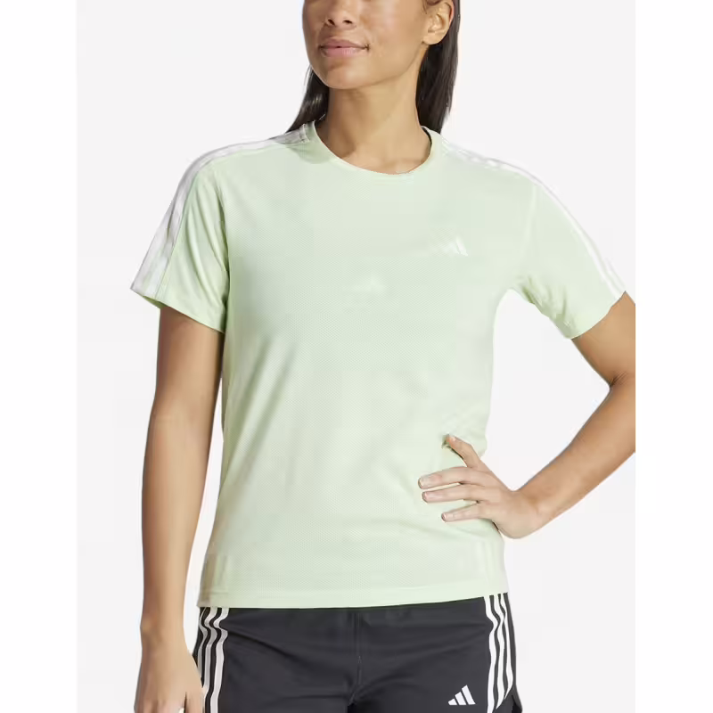 ADIDAS Own The Run 3-Stripes Tee Green