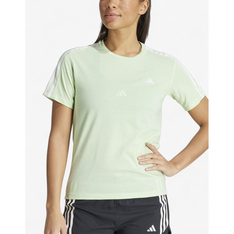 ADIDAS Own The Run 3-Stripes Tee Green
