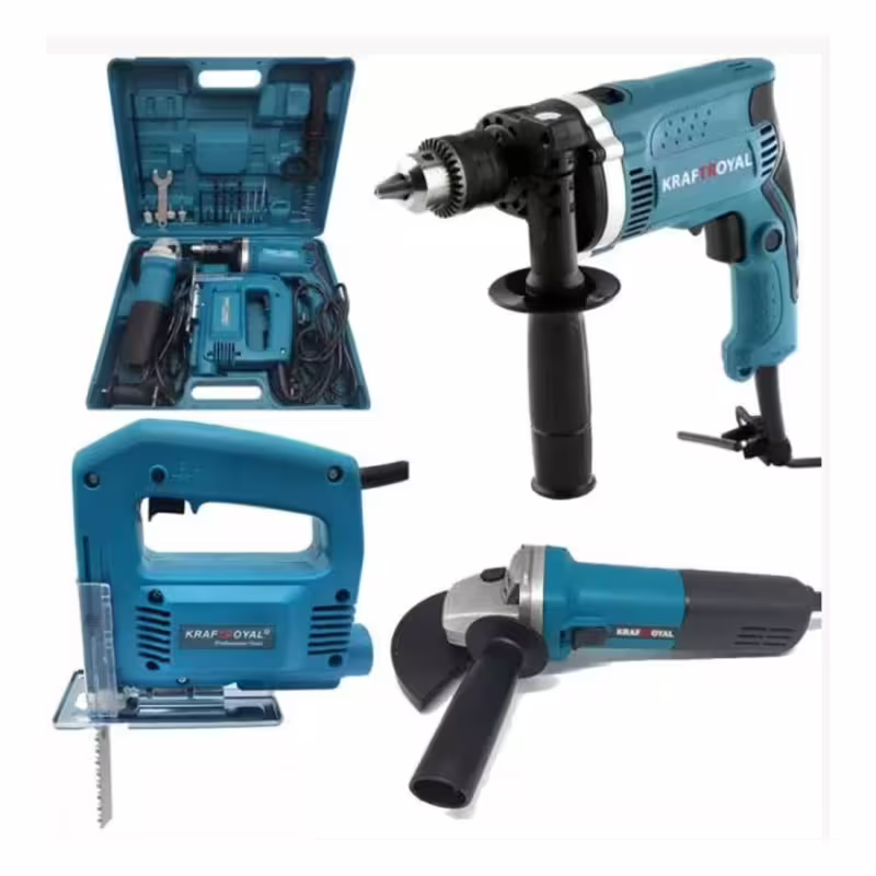 Ъглошлайф, зеге, ударна бормашина, Kraft Royal, 220VAC, к-т