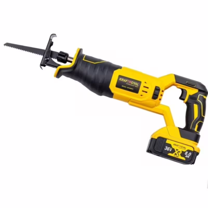 Саблен трион Kraft Royal, акумулаторен, жълт, 36VDC, 8Ah, 225mm, к-т