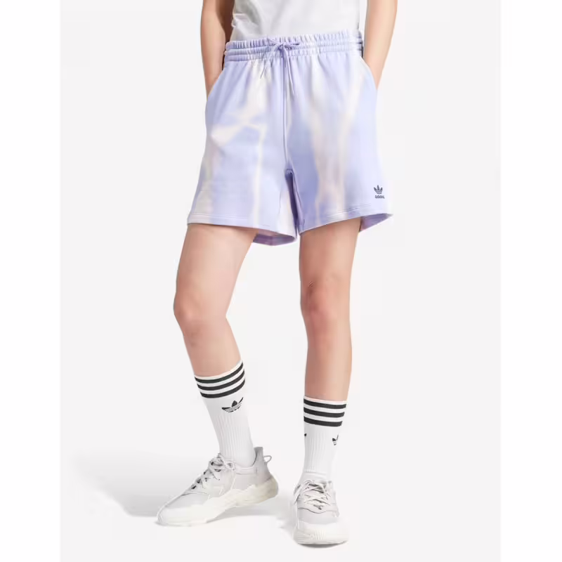 ADIDAS Dye Allover Print Sweat Shorts Violet