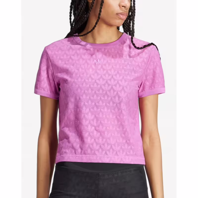 ADIDAS Originals Monogram Lace Crop Tee Purple