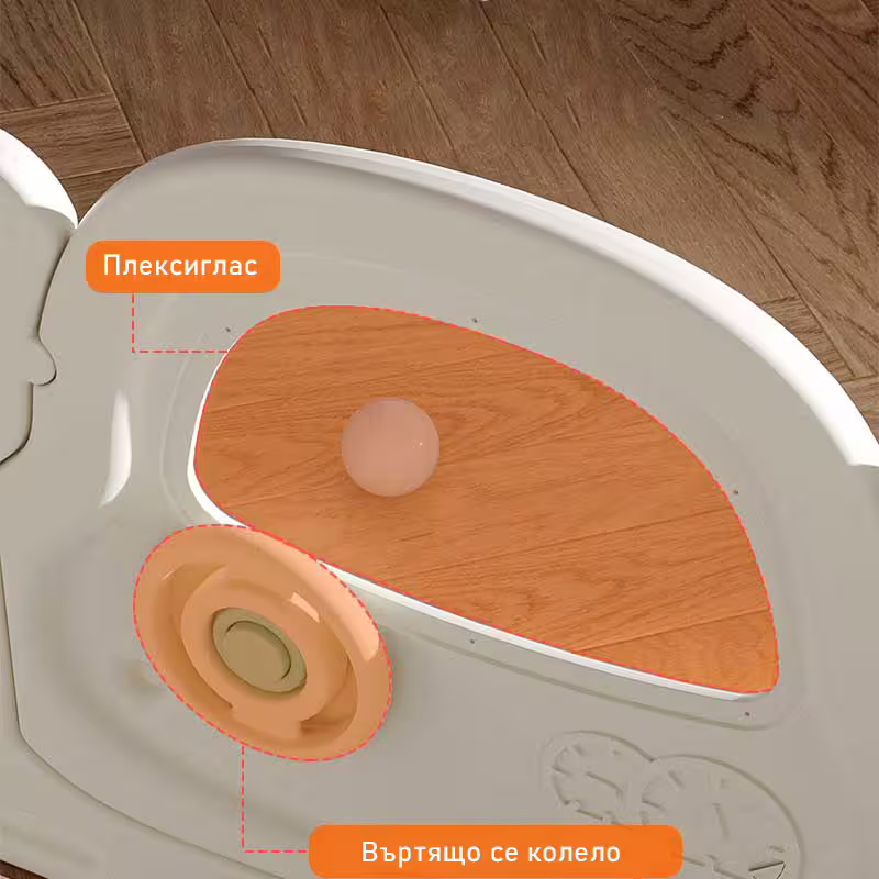 Бебешка ограда с баскетболен кош и табло с активности - Сива кола