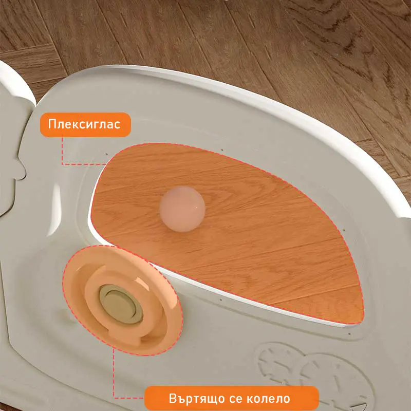 Бебешка ограда с баскетболен кош и табло с активности - Сива кола