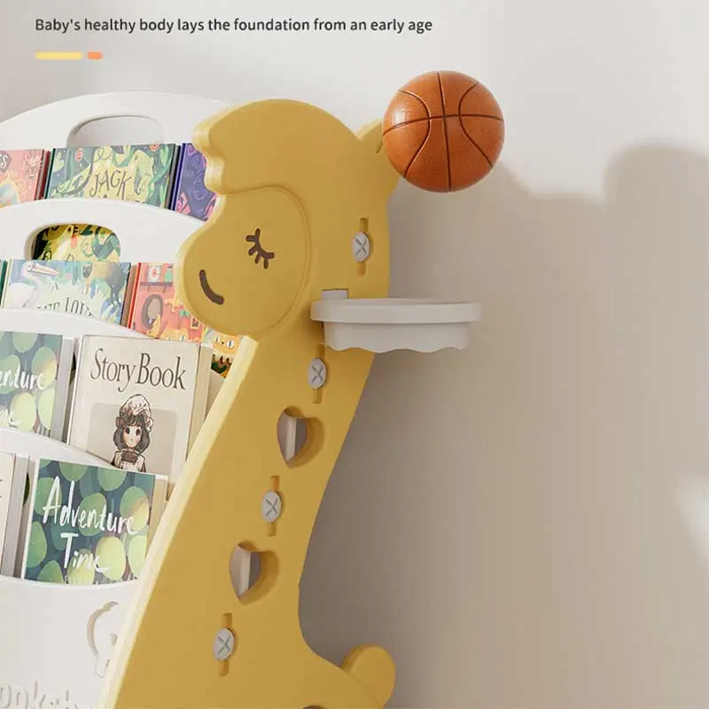 Детска комбинирана етажерка за книги и играчки - Кафява Алпака