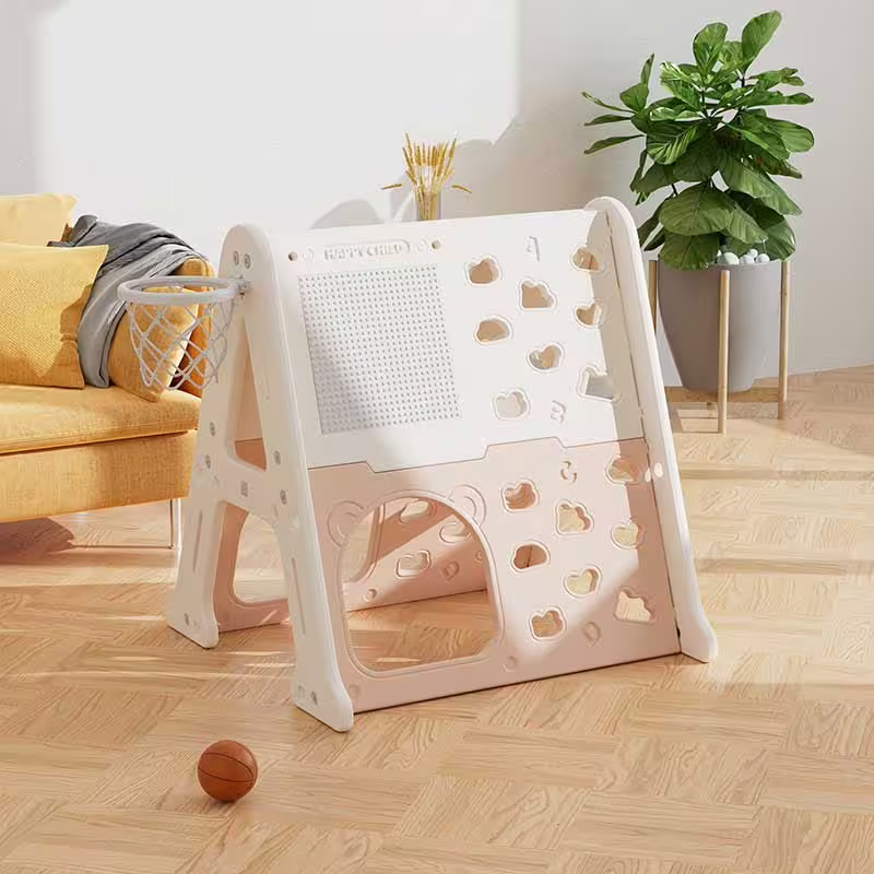 Детска пластмасова стена за изкачване 5 в 1, розова