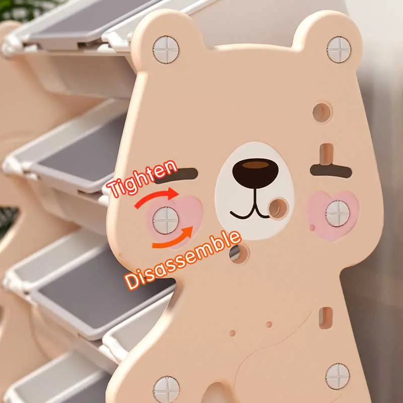 Детска регулируема етажерка за книги и играчки - Синьо мече